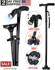 LED Soft Step Gehstock verstellbar Spazierstock Wanderstock Gehhilfe Aluminium