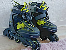 Inlineskates Kids Kinder Softboot 32-36 Crivit schwarz mit neongelb