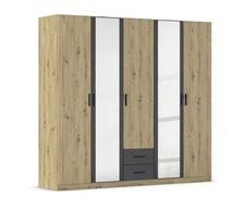 Drehtürenschrank inkl. Spiegel 5-türig ca. 226 cm breit DESPINA von Rauch-Packs