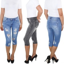 Damen Capri 3/4 Bemuda Jeans