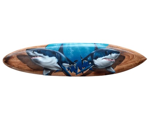 Weisser hai deko - deko, surfboard