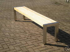 Gartenmöbel Edelstahl Holz Bank Gartenbank 37x200cm
