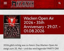 2 x Wacken 2026 Festival