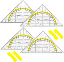 4 Stück Geodreieck Klein Groß, Geometrie Dreieck Set, Geodreieck Mit Griff, Bruc
