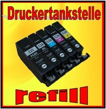 5 wieder befüllte orig. Patrone CANON 525  526 PIXMA IP4850 IP4950 IX6550 refill