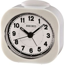 Wecker Quarzwecker analog Zifferblattbeleuchtung weiß Seiko QHE121W