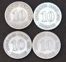 4 x 10 Pfennig ,Deutsches Reich ,   ss  ,nur 1,50€ das Stück