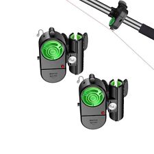 2x Elektronisch Bissanzeiger LED Fisch Bissmelder Licht & Ton Angeln Alarmglocke
