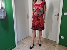 Desigual Ibiza Beach Club Damen Dress Shirtkleid A-Linie Rot Spitze bunt XS S M