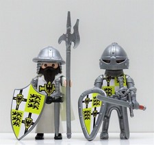 2 x KREUZRITTER WEISS GELB A PLAYMOBIL zu Deutsch Jerusalem Crusader Custom RAR