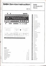 Service Manual-Anleitung für Saba HiFi Studio III E Stereo 