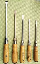 Schraubendreher Holz Vintage mit Schlagkappe - Sechskant 5Stck. 1 Preis Kompl.