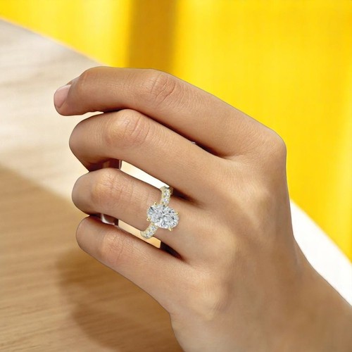 Ovalschliff diamant ehering - diamant, 18