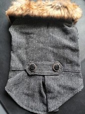 Hundejacke m. Webpelzkragen, gr. XS / S s. Maße, Druckknöpfe,  NEU