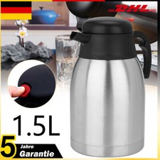 1,5L Pumpkanne Doplwandige Isolierkanne Thermoskanne Isolierflasche Kaffeekanne