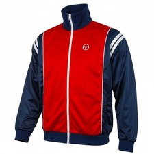 Sergio Tacchini Trainingsjacke Herren L Rot Vintage Jacke Sportjacke Retro
