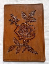 Lederbild - Rose - echt Leder - geprägt - Wandbild