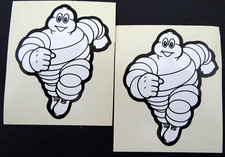 2er Set Werbe-Aufkleber Michelin Logo Männchen BIB Bibendum Auto Motorrad 80er