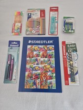 Schulsachen, 7-teilig, u. a. Malblock, Füller und Buntstifte, Neu