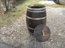 Regentonne Wasserfaß 235L Holzfaß Weinfaß Eichenfaß Regenfaß m. Deckel und Griff
