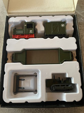 Minitrains 5099 H0e  D-lok + 4-achsiger Flachwagen mit Bulldozer  TOP + OVP