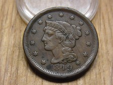 Alte Münze 1 Cent 1849 USA. SELTEN !