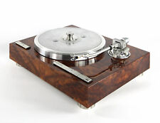 Restaurierter Plattenspieler Kenwood KD-990 Wurzelholzfurnier Intarsienarbeit