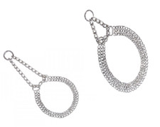 Halsband Hundekette KETTENHALSBAND 2 / 3 reihig verchromt Zugstopp Würger NOBBY