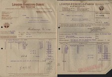 BERLIN S 42, 2 x Rechnung 1929, LEVATOR-Hebezeug-Fabrik Kurt Goldstein
