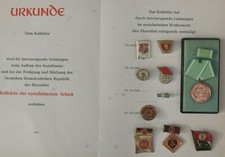 10 NVA DDR Orden Medaille Abzeichen Urkunde Volkspolizei FDJ SED Jungpionier GST