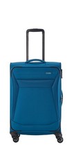 Travelite CHIOS 4w Trolley M Petrol aus echtem Leder hochwertige Verarbeitung