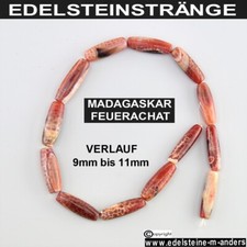 Natur Feuer Achat Strang oval