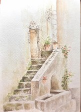 Aquarellzeichnung "Toskana"