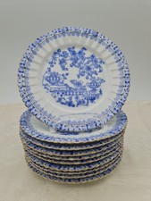 H32) 10x KUCHENTELLER, "ECHT TUPPACK" CHINA BLAU. TIEFENFURT. ABSOLUT ZEITLOS