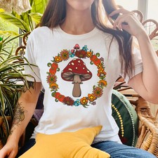 Hippie Blumen Pilz Tshirt