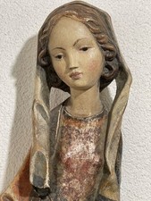 Heiligenfigur Hl. Katharina Holzskulptur Moroder Südtirol Figur 72 cm geschnitzt