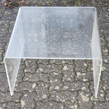 Vintage Acryl Plexiglas Tisch Beistelltisch  80er Space Age [ 75 Cm ] Quadrat 