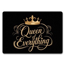 Goldene Krone Queen of Everything Fußmatte in 35x50 cm ohne Rand