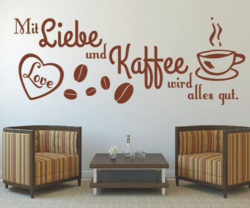 Wandtattoo kaffee küche - kaffee,