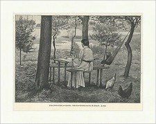 In der Sommerfrische am Chiemsee W. Erhardt Garten Hängematte Park Ufer ED 0049