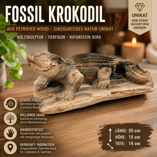 Krokodil fossil petrified wood - krokodil,
