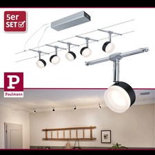 Paulmann LED Seilsystem Komplett Set ClearLED Schwarz/Chrom 5x4W 30VA UVP 80,99€