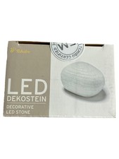 Tchibo LED Dekostein Tischleuchte weiß Kunststoff Batterie Deko