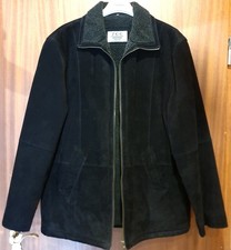 JCC Herrenwildlederjacke Lang Schwarz Gr. 50 mit warmen Futter