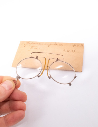 Antike runde nickel brille - antike,