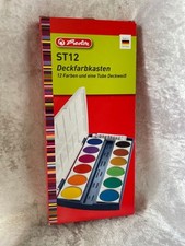 Herlitz 10116655 Schulmalfarben bzw. Deckfarbkasten, 12 Farben inklusive Deckwei