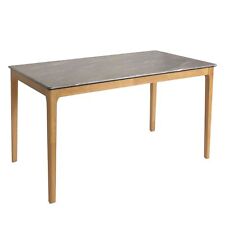 B-Ware Esszimmertisch MCW-M55, Massiv-Holz 135x80cm, Marmor-Optik, helle Beine