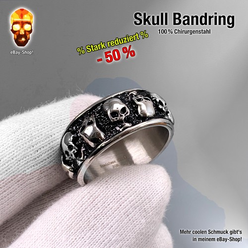 Skull ring edelstahl - 1,