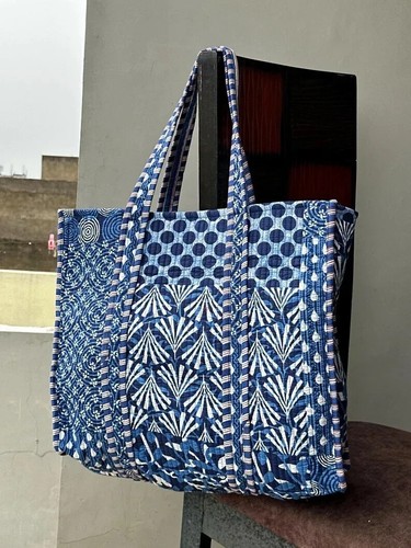 Indischblau patchwork bedruckt - indischblau,