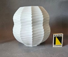 vintage Hutschenreuther Vase matte white origami op-art  70er Biskuitporzellan